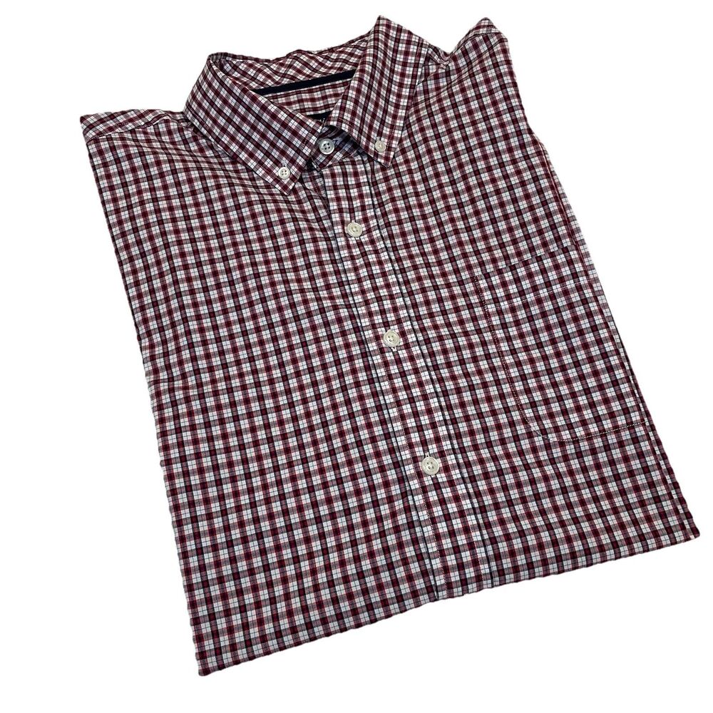 Johnnie O Mens Red Plaid Long Sleeve Button Down Shirt Prep Surf- XL